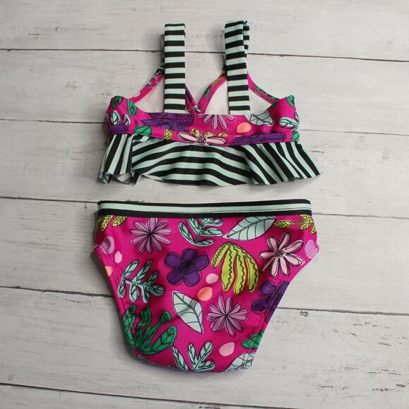Cat & Jack Baby Girl Bikini Swimsuit Set Size 12 Months 2 Pc Floral - Picture 4 of 4